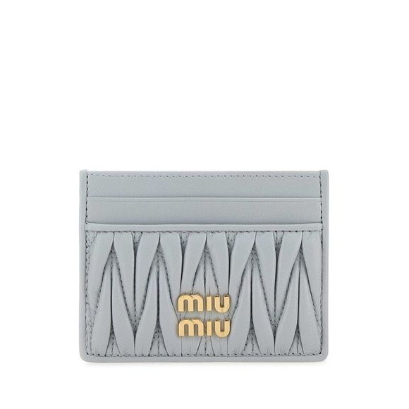 MIU MIU Accessories - MIU MIU Pastel Light-Blue Nappa Leather Card Holder